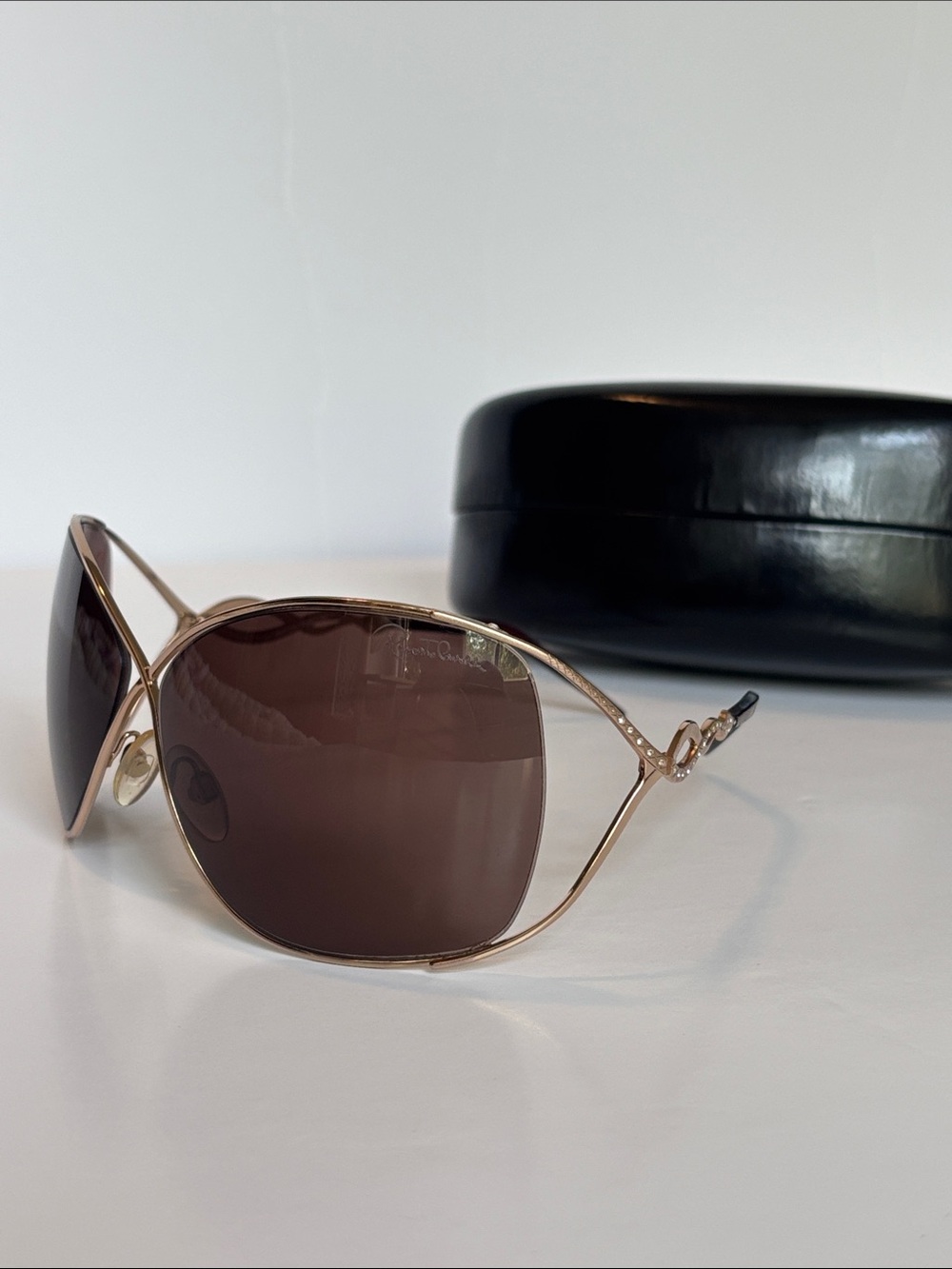 Roberto Cavalli Acrisio 216 S Brown Oversized Vintage Sunglasses